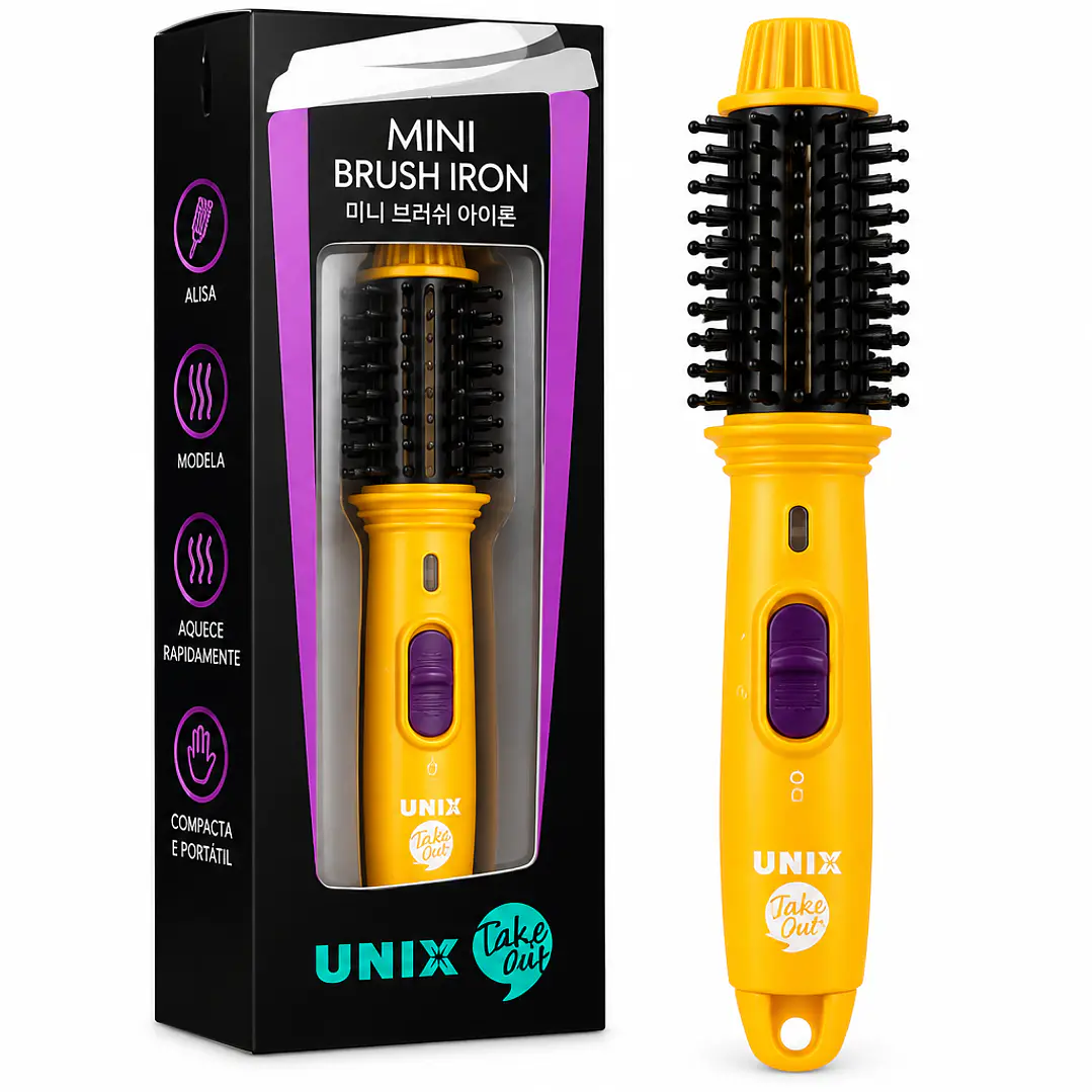UNIX Take Out Mini Brush Iron – Escova Modeladora Térmica 1
