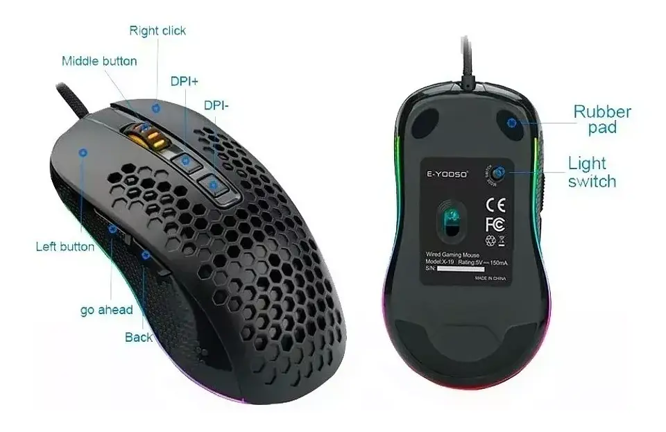 Teclado Gamer Mecánico + Mouse + Mousepad E-yooso 737 5