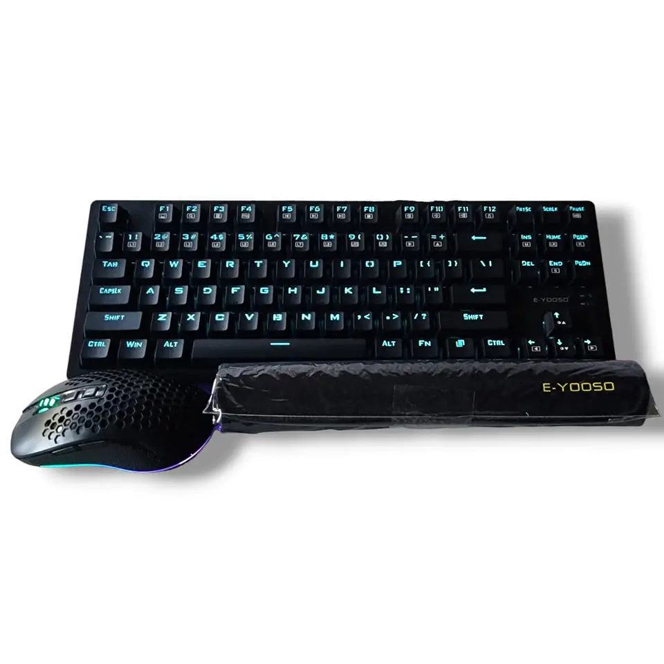 Teclado Gamer Mecánico + Mouse + Mousepad E-yooso 737 1