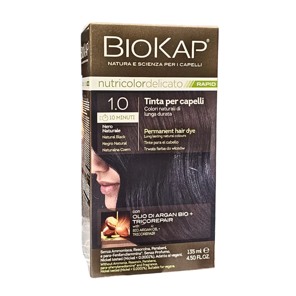 Tintura para el Cabello  1.0 Negro Natural BioKap 2