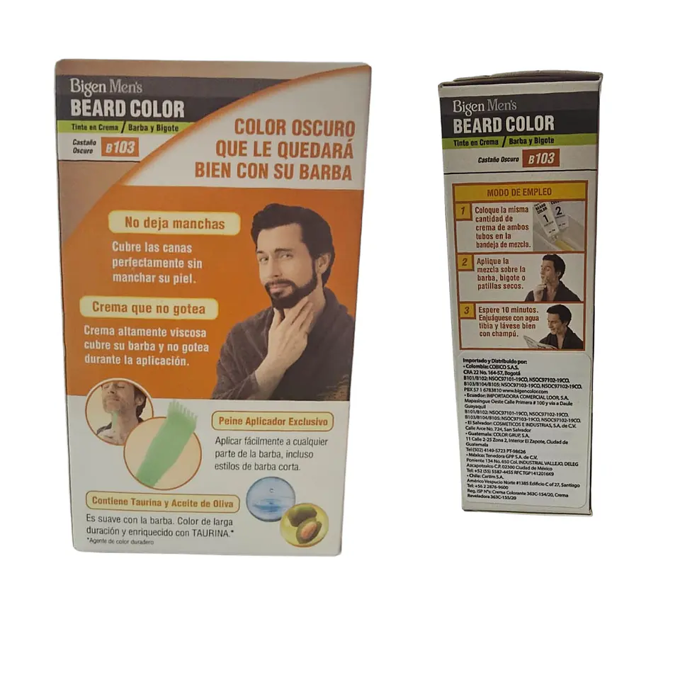 Tinte En Crema Para Barba y Bigote Beard Castaño Oscuro 3