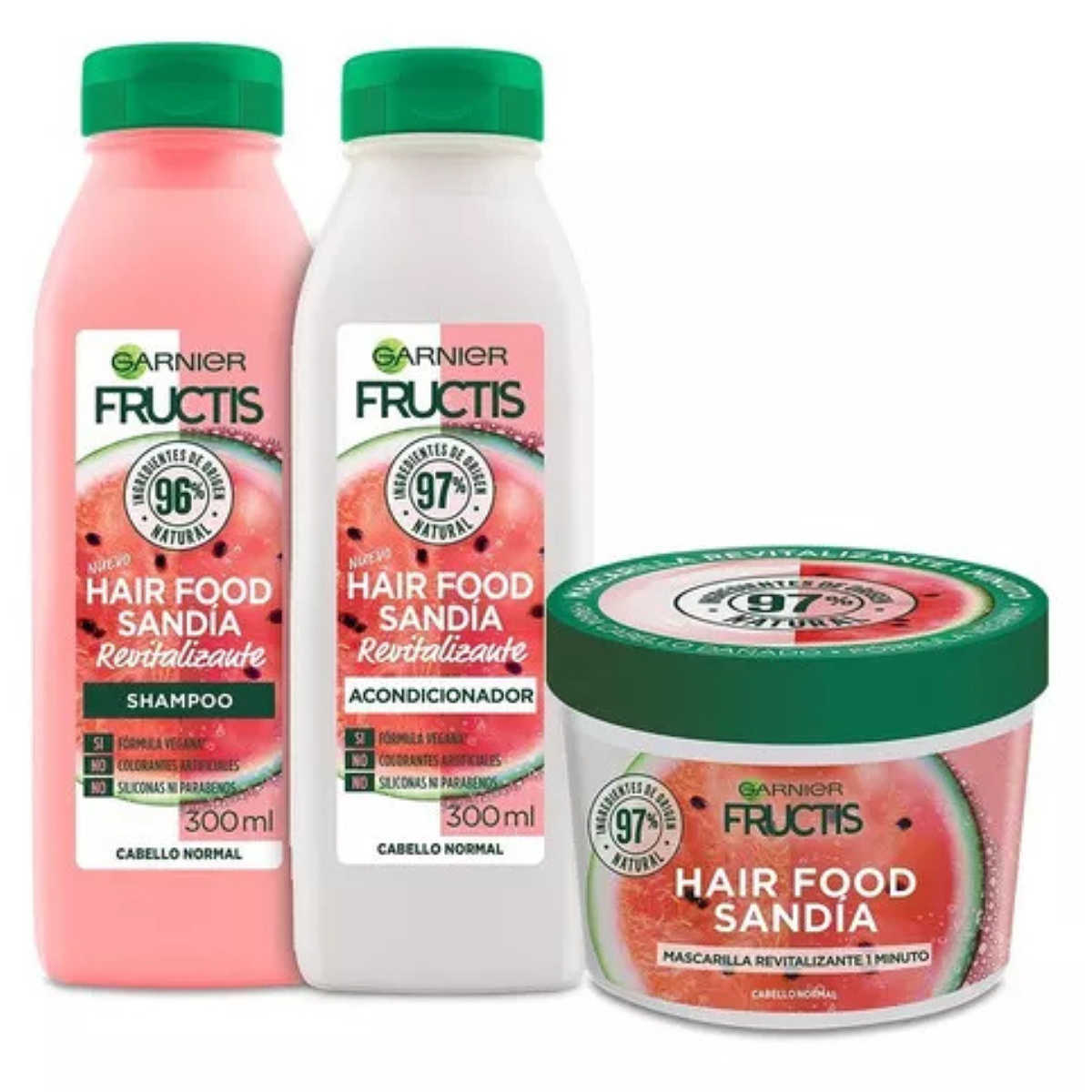 Kit Garnier Fructis Hair Food Sandía Rutina Completa Pelo Normal 1