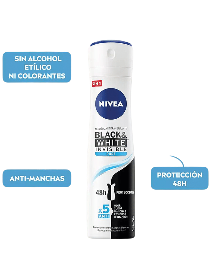 Desodorante Nivea Black and White INVISIBLE PURE 2