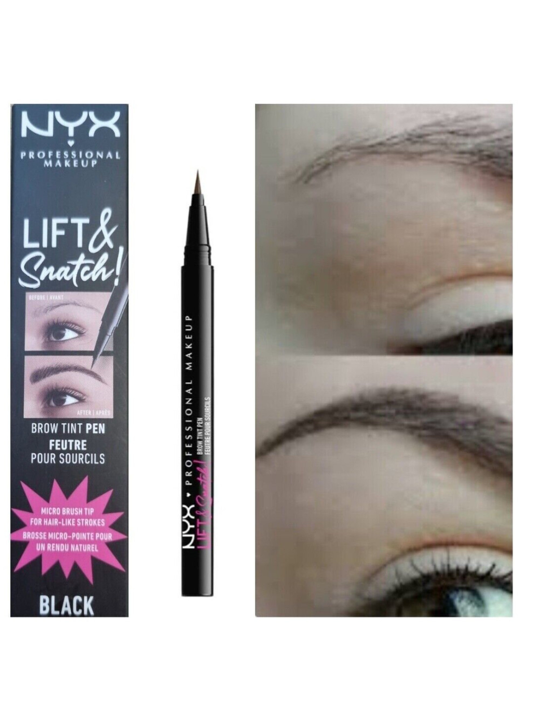 Lápiz De Cejas Nyx Lift & Snatch Tono BLACK 4