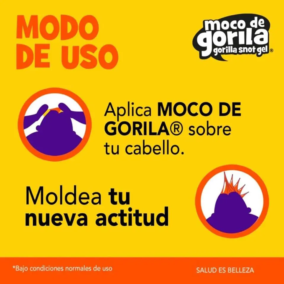 Gel para peinar Moco de Gorila Punk Fijación Bestial 200g 4
