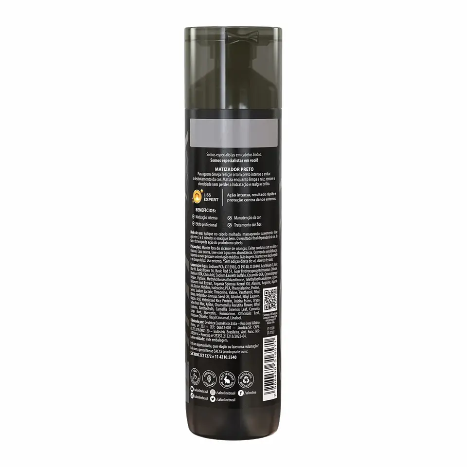 Shampoo Meu Liso Matizador Preto Limpieza e Intensidad de Color 5