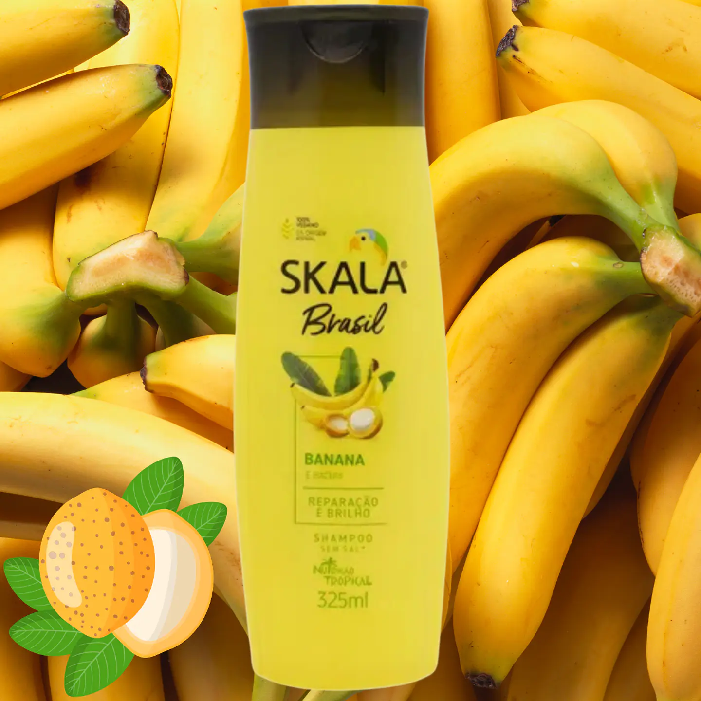 Shampoo Skala Banana y Bacuri 325ml Nutrición y Reconstrucción Brasil 3