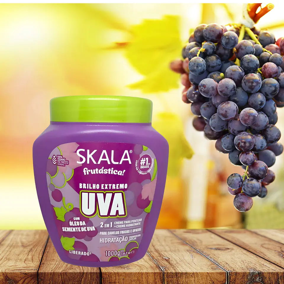 Máscara y crema de peinar skala 2 en 1 Uva 1kg 3