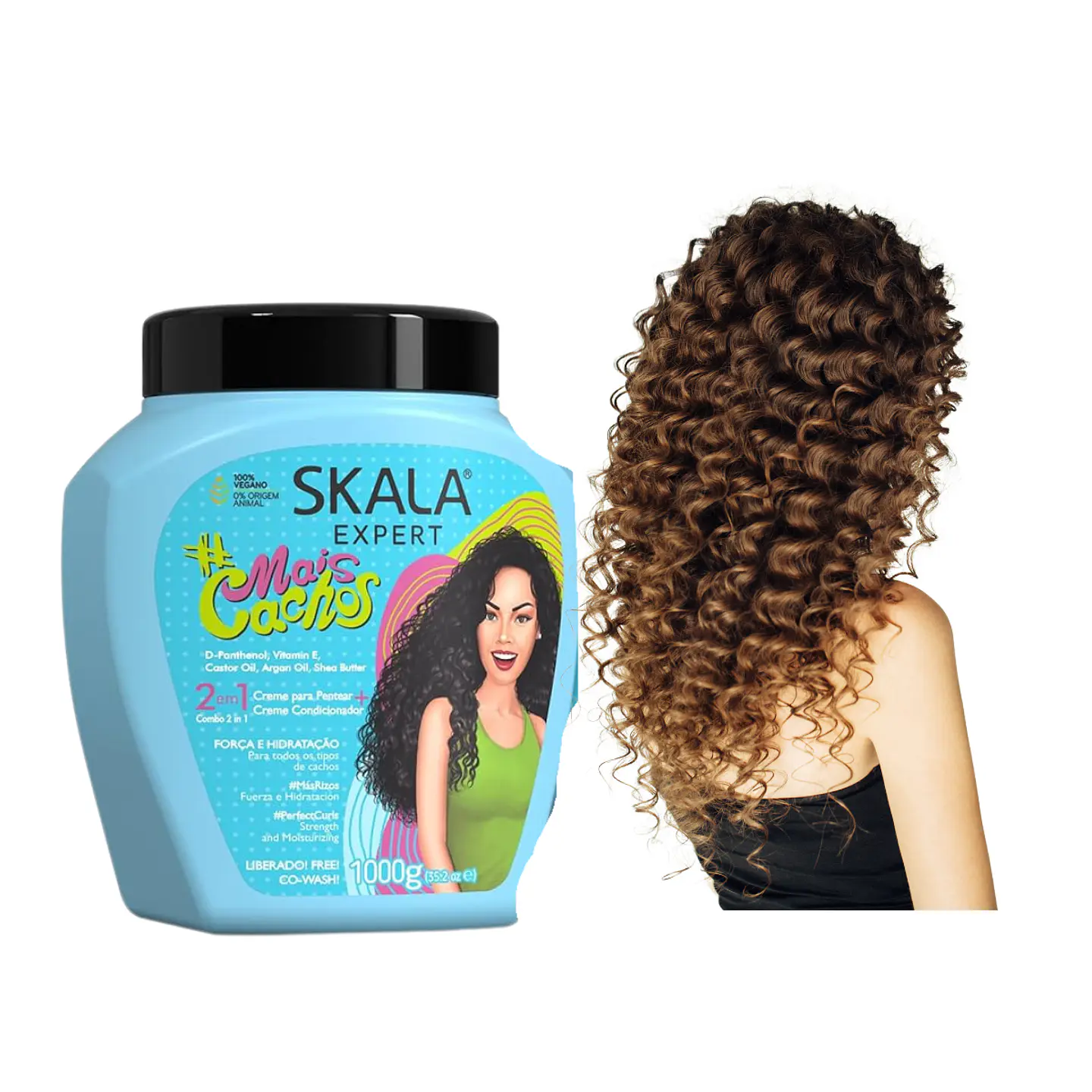 Máscara y crema de peinar skala 2 en 1 Mais Cachos 1k 4