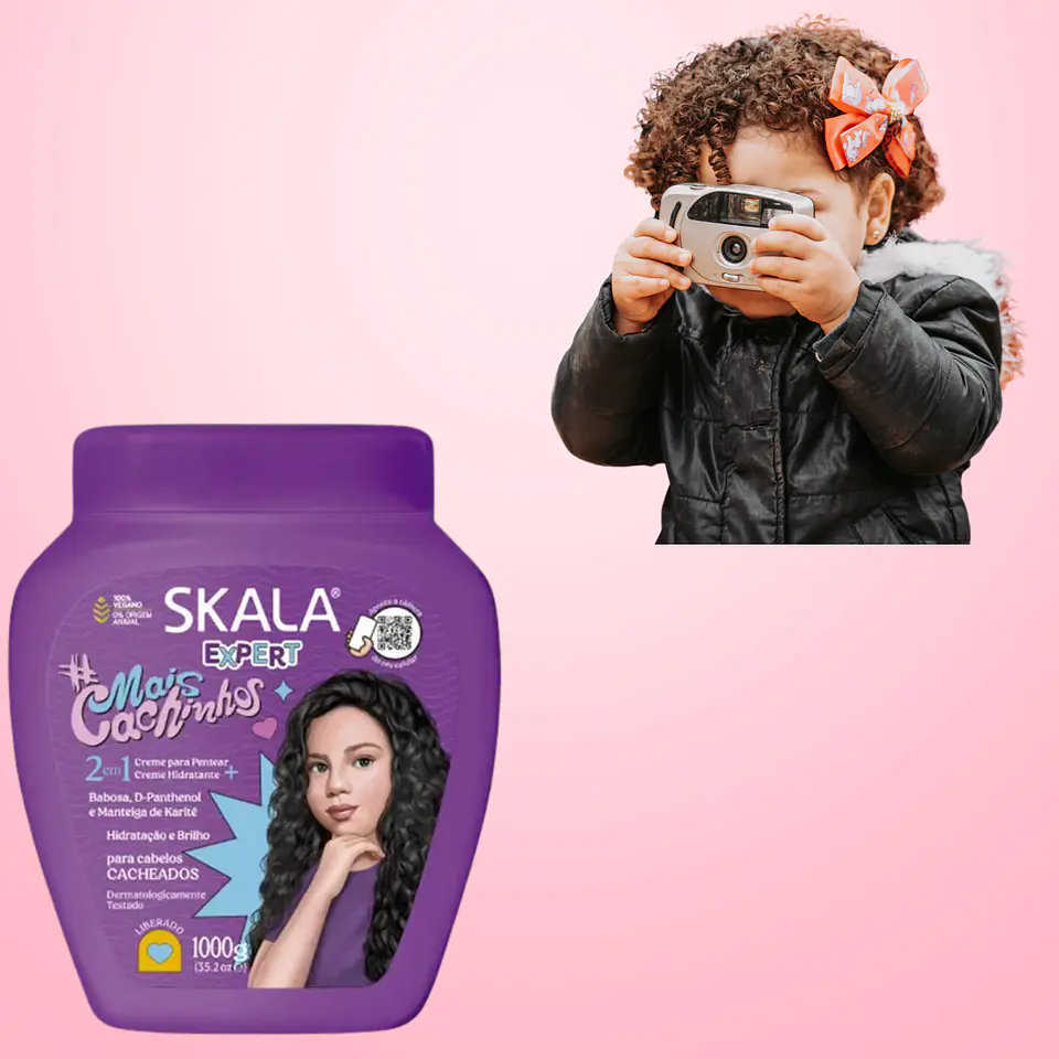 Máscara y crema de peinar skala 2 en 1 Mais Cachinhos 1k 3