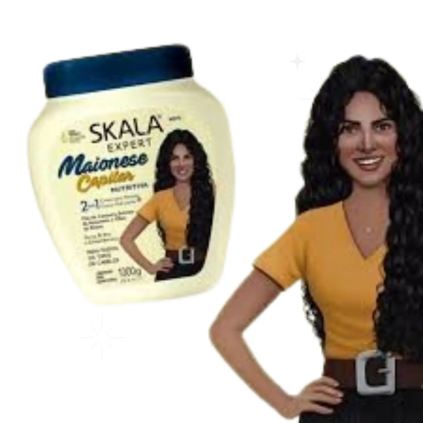Máscara y crema de peinar skala 2 en 1 mayonesa 1k 3