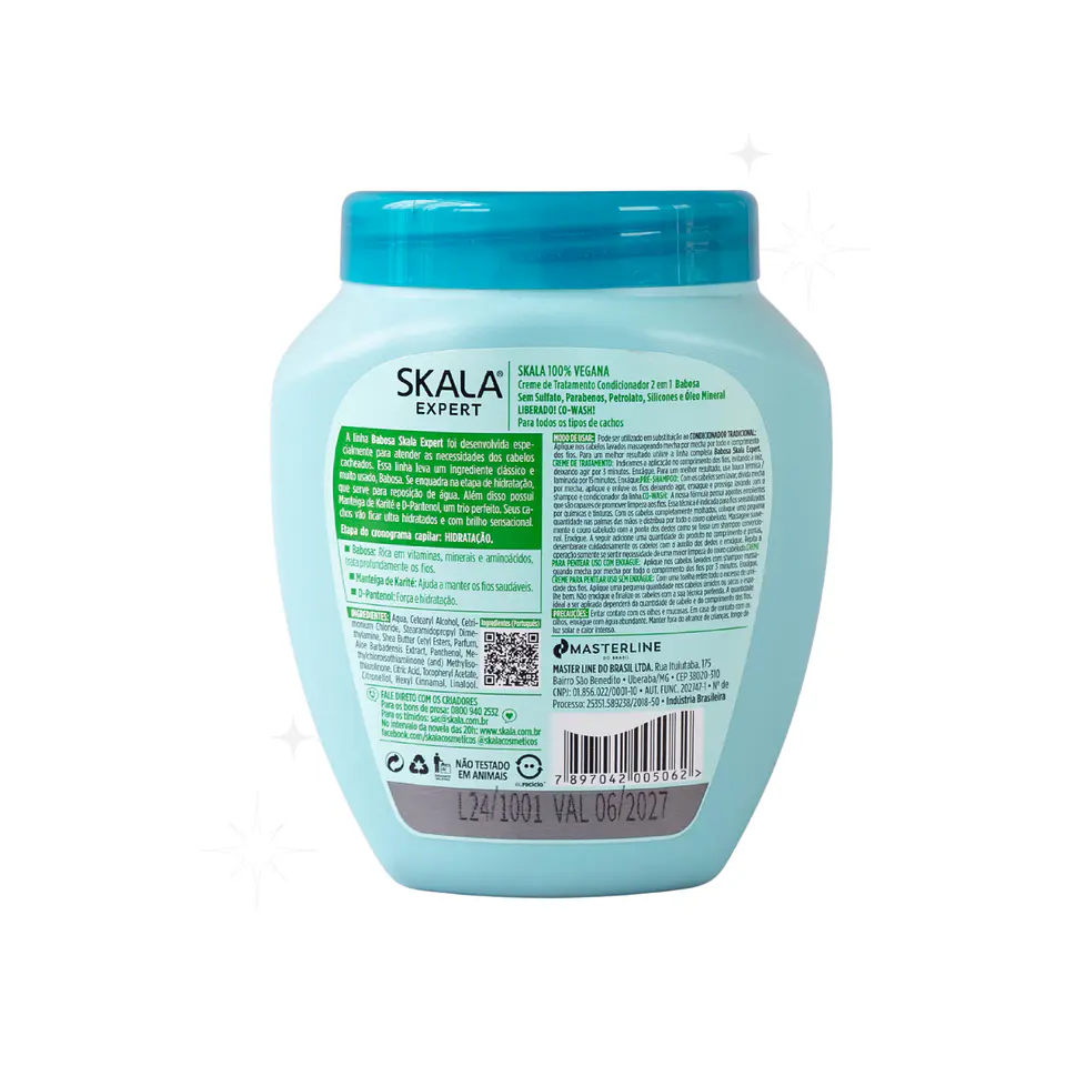 Máscara y crema de peinar Skala 2 en 1 Babosa 1k 4