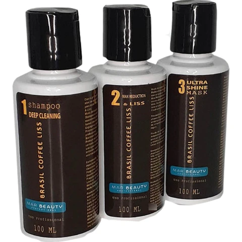 Kit Alisado Brasil Coffe Liss 3 Pasos 100ml 