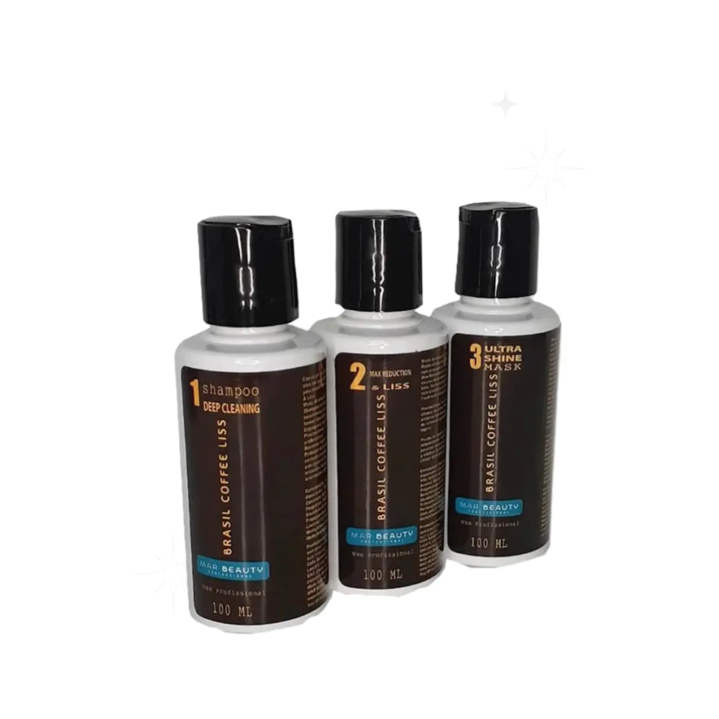 Kit Alisado Brasil Coffe Liss 3 Pasos 100ml  3