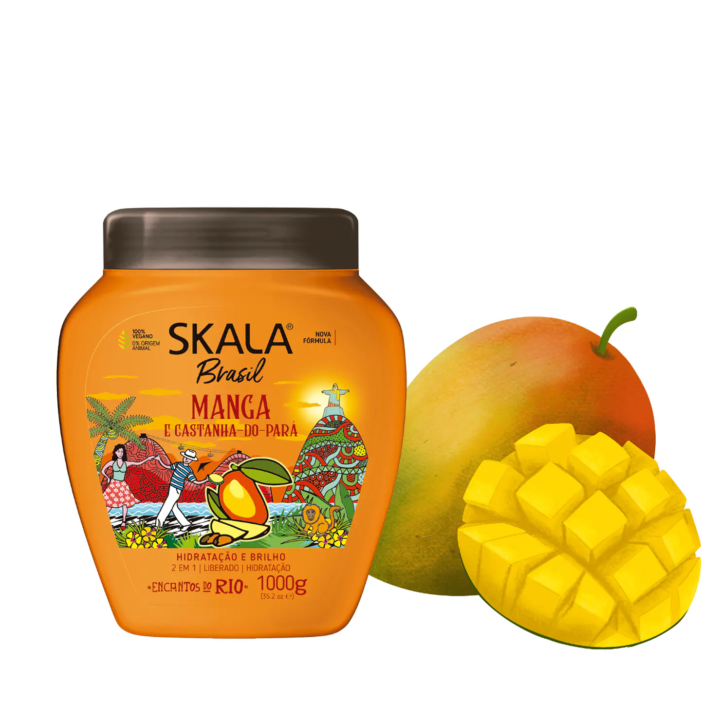 Máscara y crema de peinar skala Mango Y Castañas 1k 2