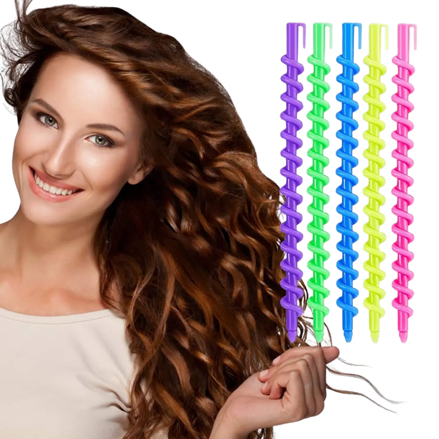 varillas de plástico en espiral para cabello - varillas para rizar 1