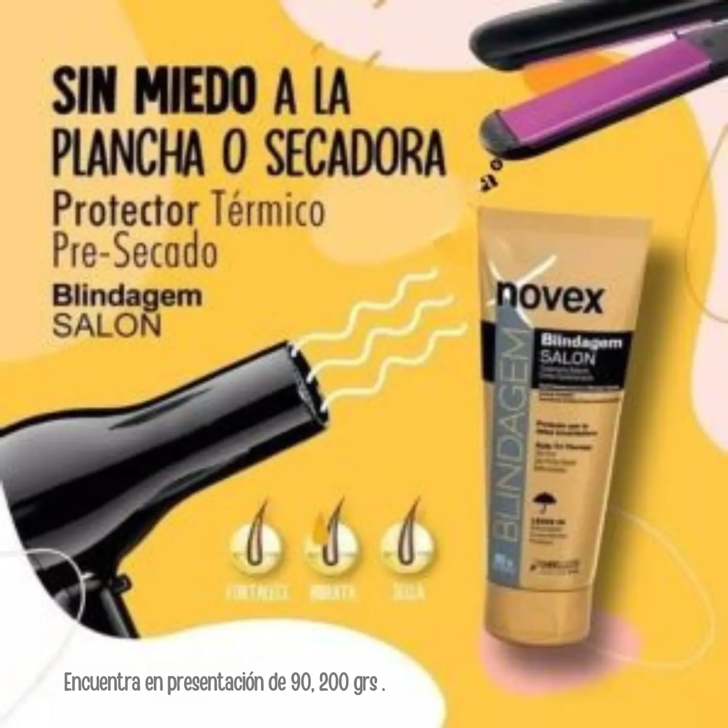 Crema acondicionadora protector térmico blindagem 90g 3