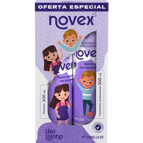 Kit Shampoo Acondicionador Liso Lisinho 300ml