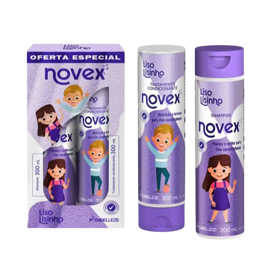 Kit Shampoo Acondicionador + Desendredante Liso Lisiho  4