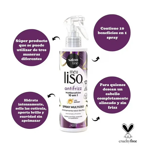 Spray Multiuso Antifrizz Meu Liso 240 Ml