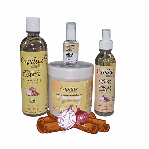 Kit Crecimiento y Fuerza Capilar Para Cabello Débil con Caída cebolla canela