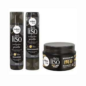 Pack shampoo Acondicionador y Mascara Matizadora Negro Salon Line