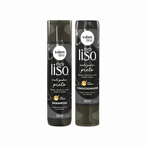 Pack Shampoo y Acondicionador Matizador Preto Meu Liso Salon line