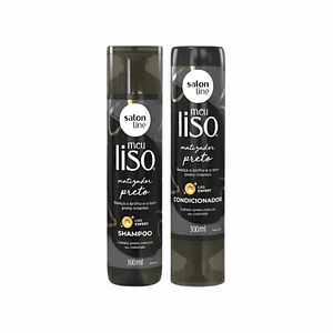 Pack Shampoo y Acondicionador Matizador Preto Meu Liso Salon line