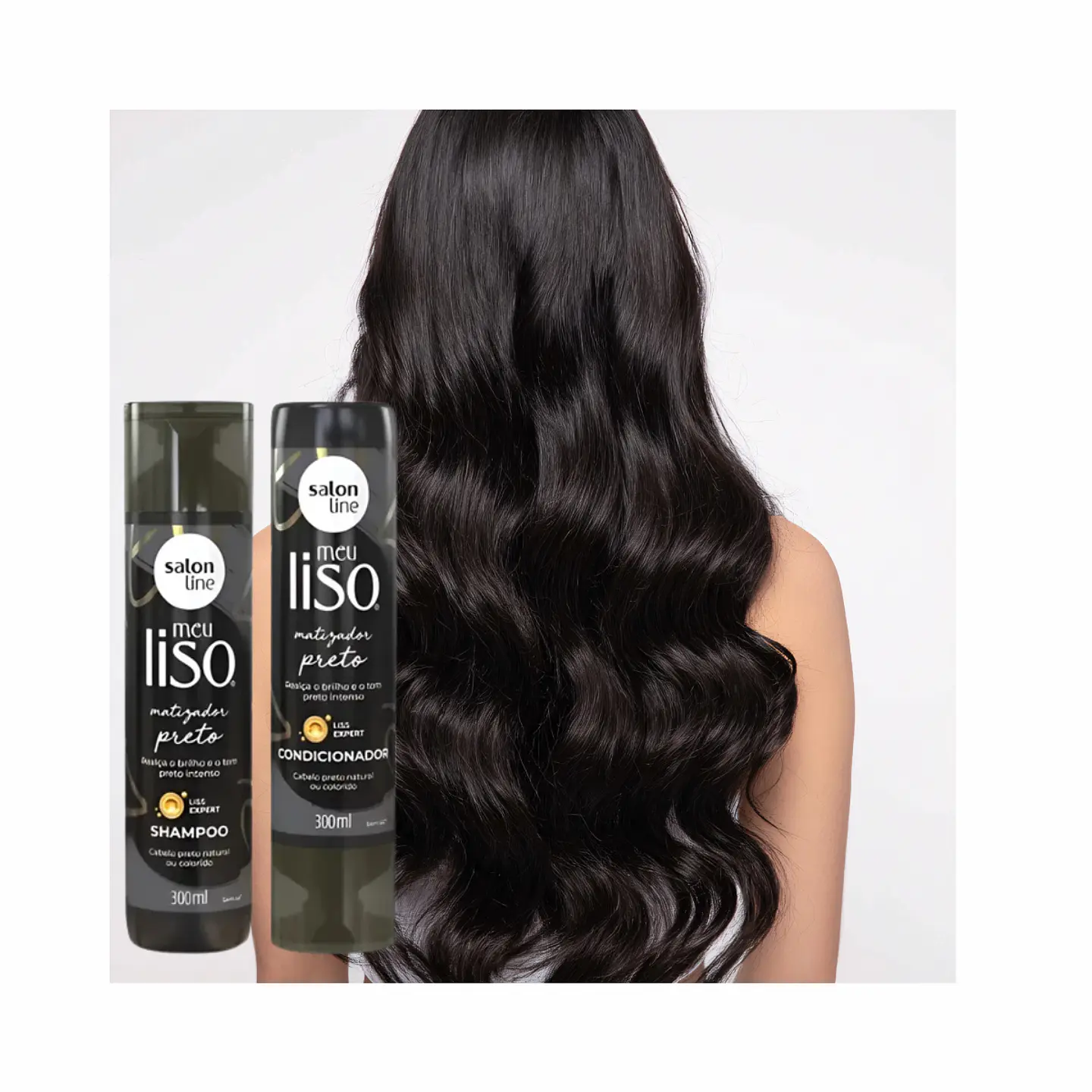 Pack Shampoo y Acondicionador Matizador Preto Meu Liso 4