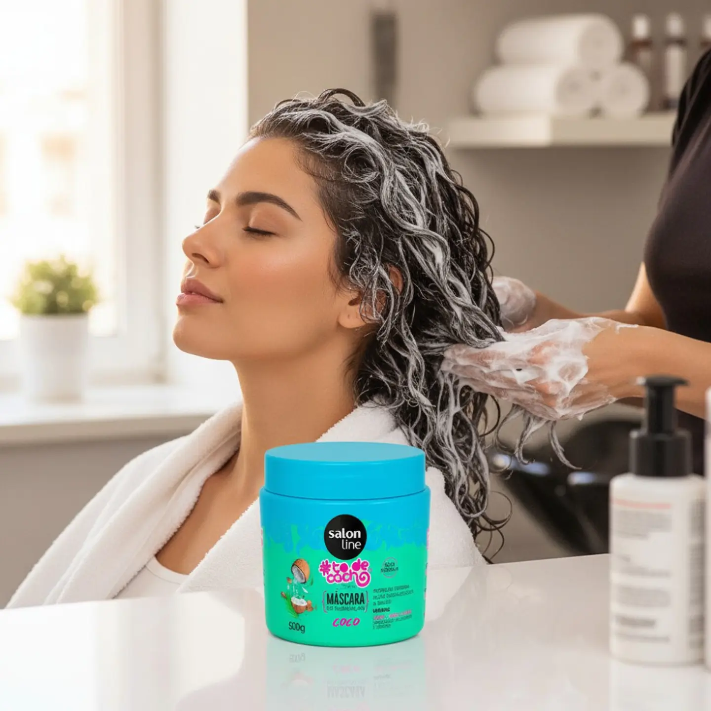 Máscara 500g Coco Salon Line Tratamiento para Rizos y Crespos To De Cacho 3