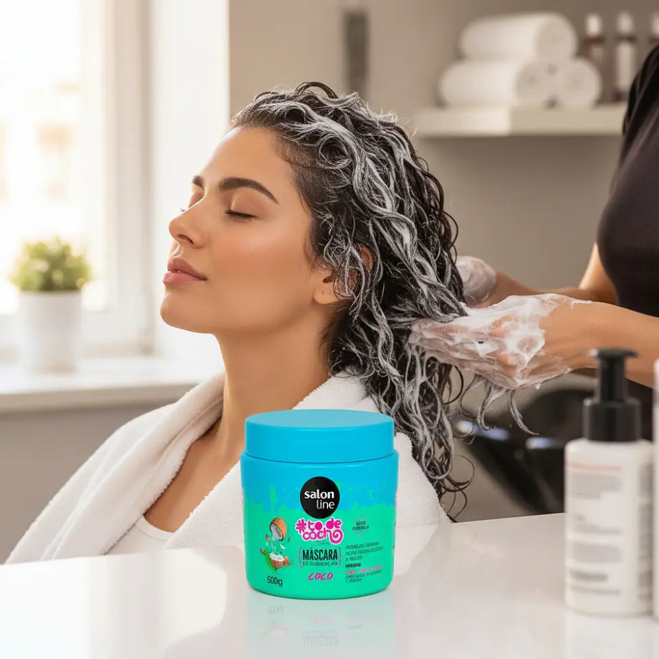 Máscara 500g Coco Salon Line Tratamiento para Rizos y Crespos To De Cacho 3