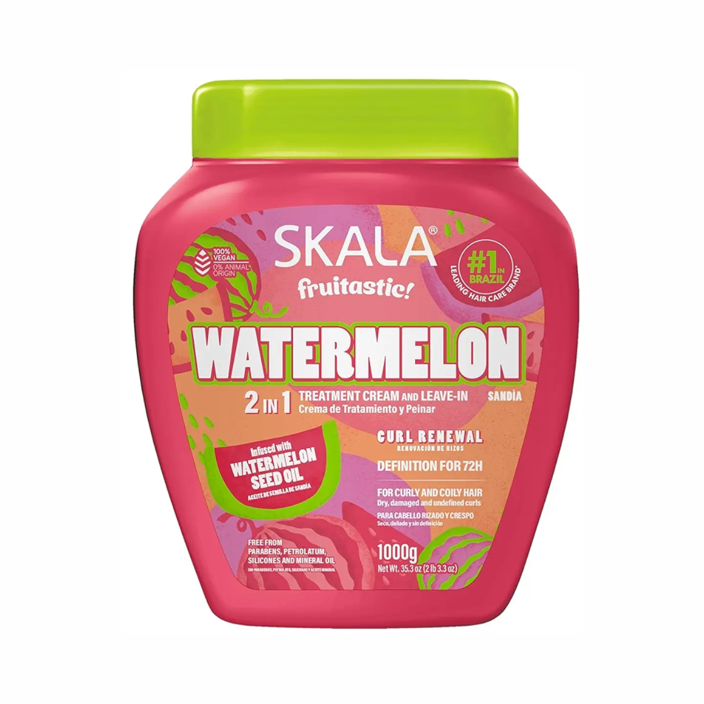 Máscara y crema de peinar skala 2 en 1 sandia (watermelon) 1k 1