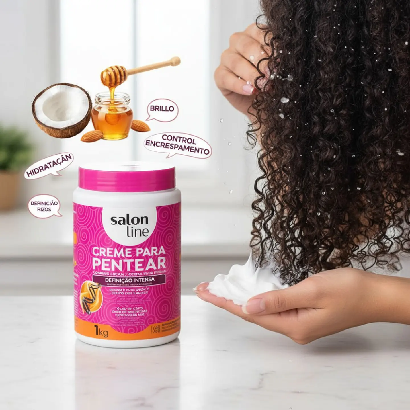 Crema para Peinar Salon Line Definición Intensa 1kg Rizos sin Frizz y con Brillo 7