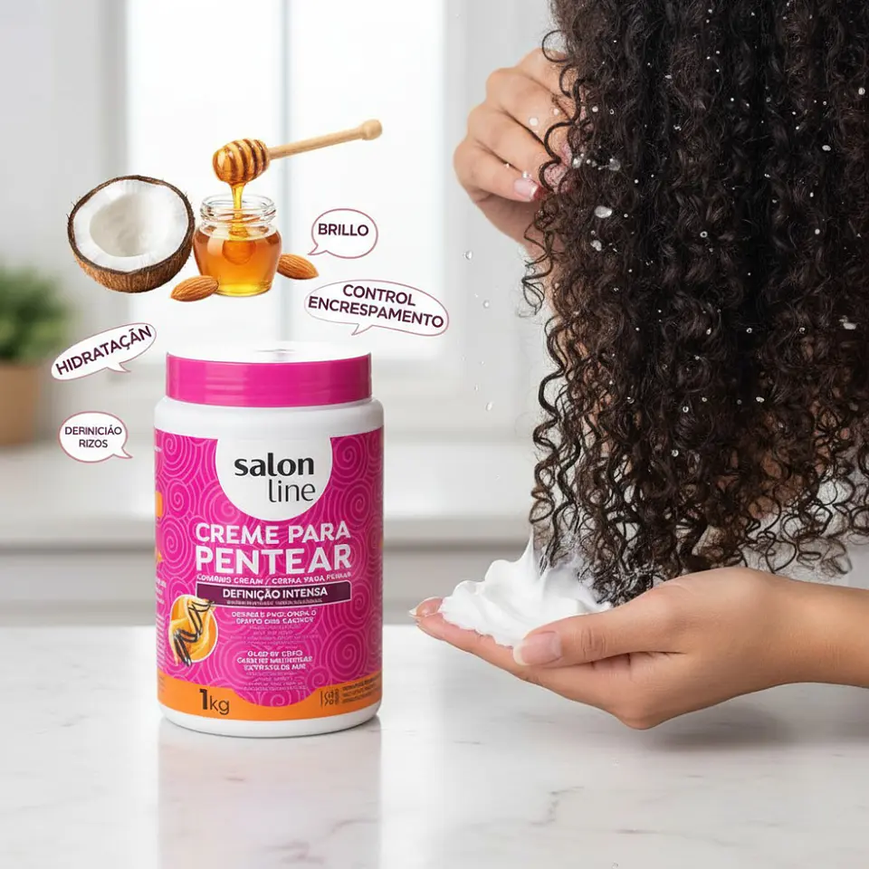 Crema para Peinar Salon Line Definición Intensa 1kg Rizos sin Frizz y con Brillo 7