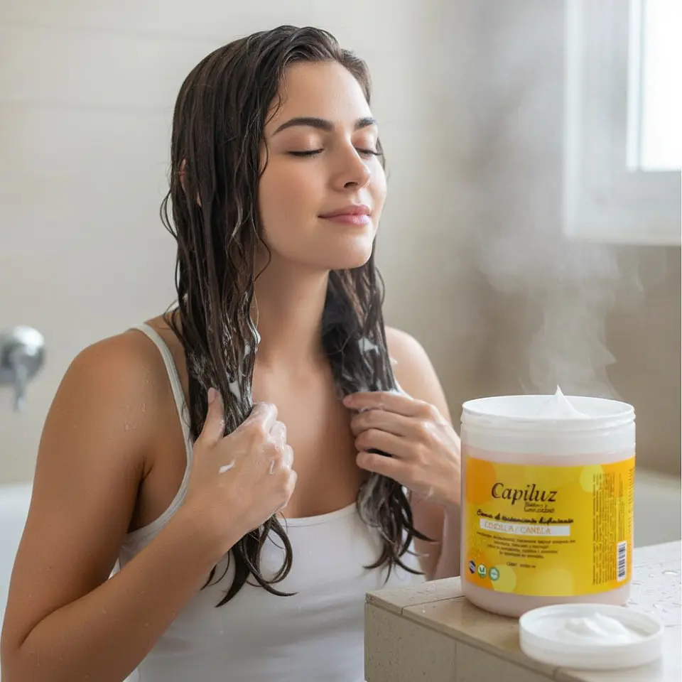 Crema Tratamiento Capilar Cebolla y Canela Capiluz Hidratación y Crecimiento 7