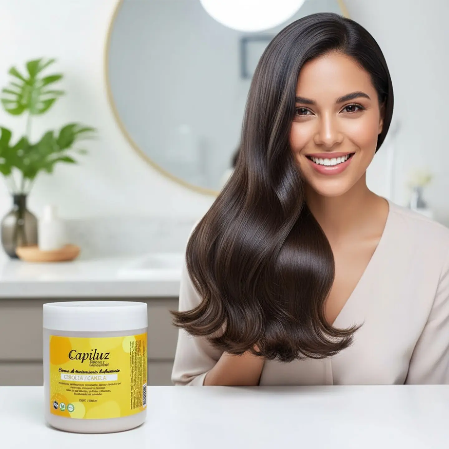 Crema Tratamiento Capilar Cebolla y Canela Capiluz Hidratación y Crecimiento 9