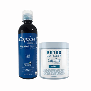 Pack Shampoo Matizador Azul + Botox Matizador Azul.
