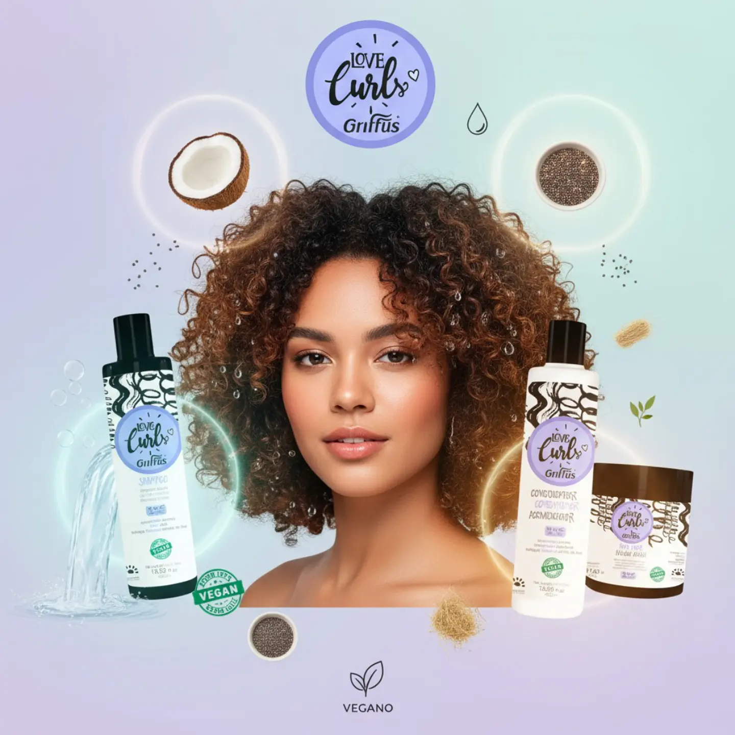 Tripack Shampoo + Acondicionador + Mascarilla Amo Cachos 2A a 4C 8