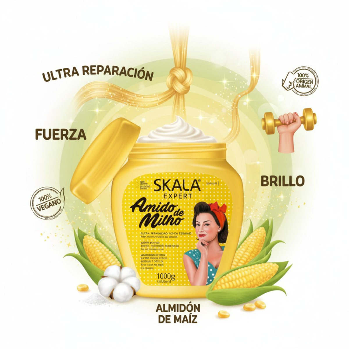 Skala Amido Milho Kit: Mascarilla, Champú, Acondicionador | Nutrición 2
