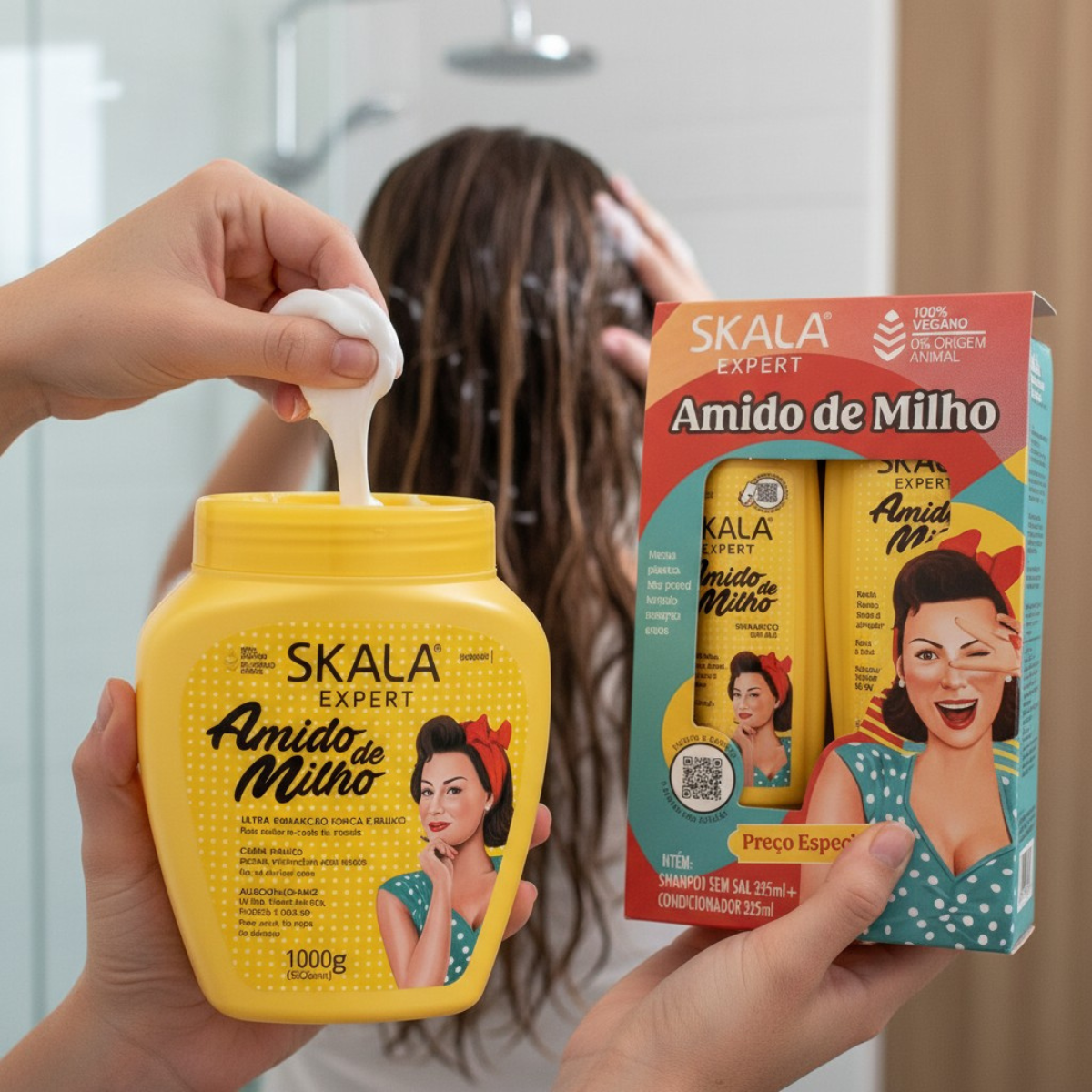 Skala Amido Milho Kit: Mascarilla, Champú, Acondicionador | Nutrición 6