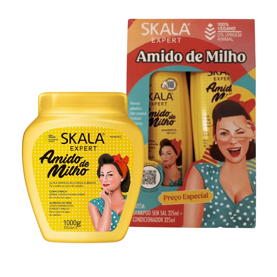 Skala Amido Milho Kit: Mascarilla, Champú, Acondicionador | Nutrición 1