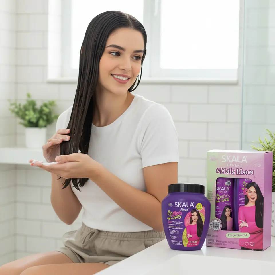 Skala Mais Lisos Kit: Shampoo, Acondicionador 2 en 1 | Efecto Liso 5