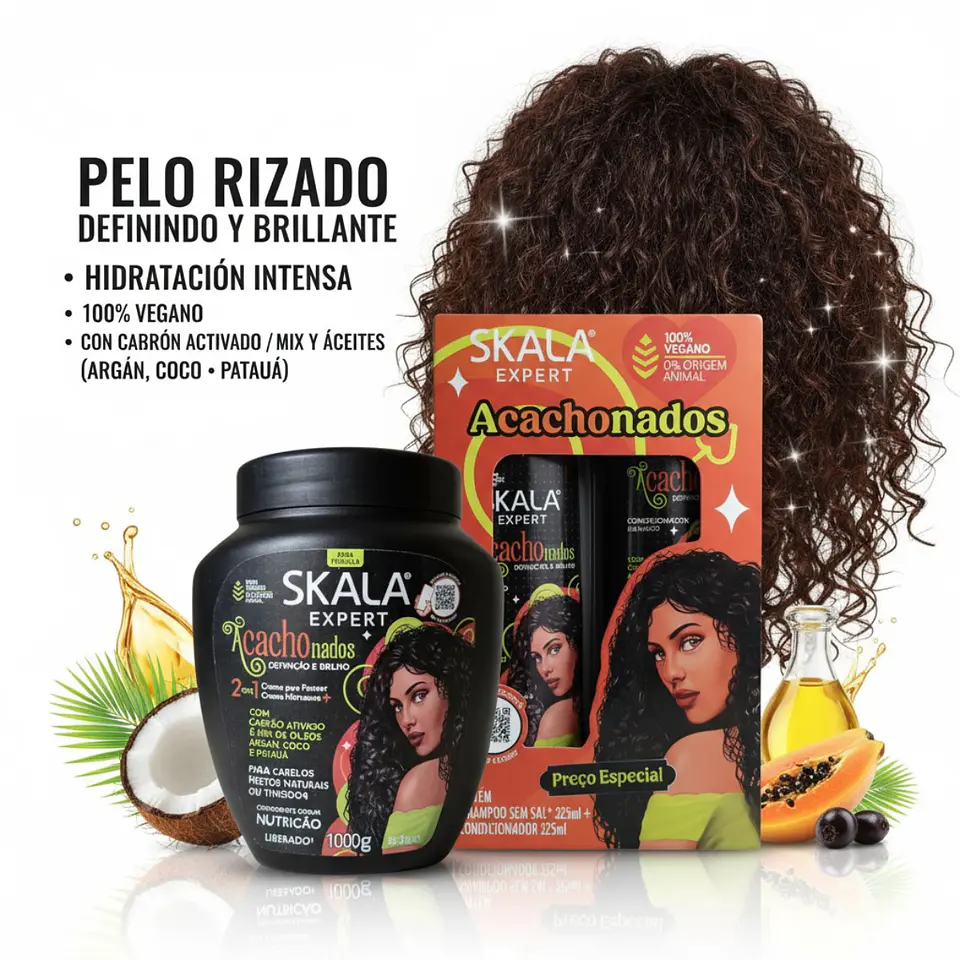 Acachonados Kit: Mascarilla 2 en 1 + Shamppo y Acond 3