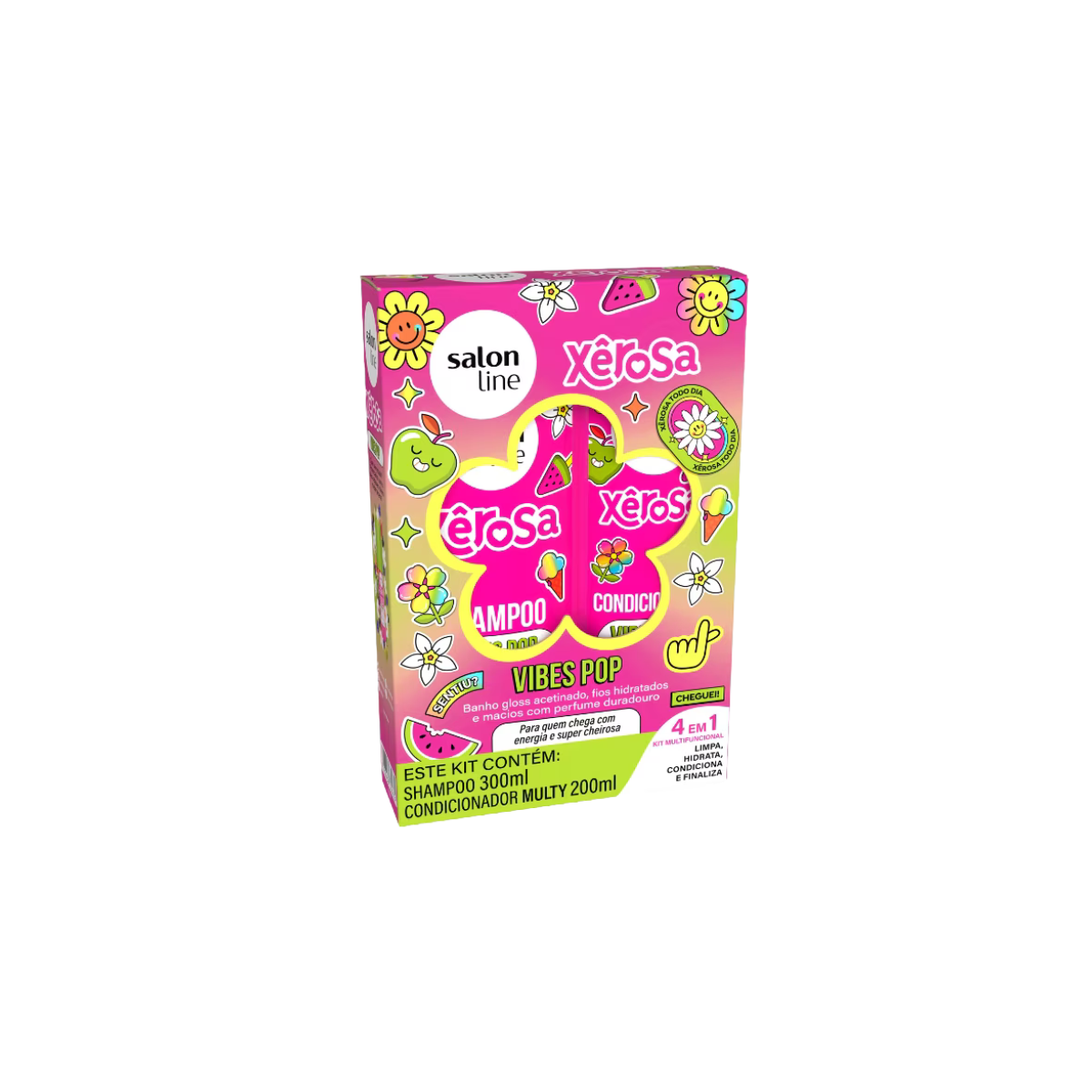 Kit Shampoo 300ml + Condicionador 200ml Xêrosa Vibes Pop 4