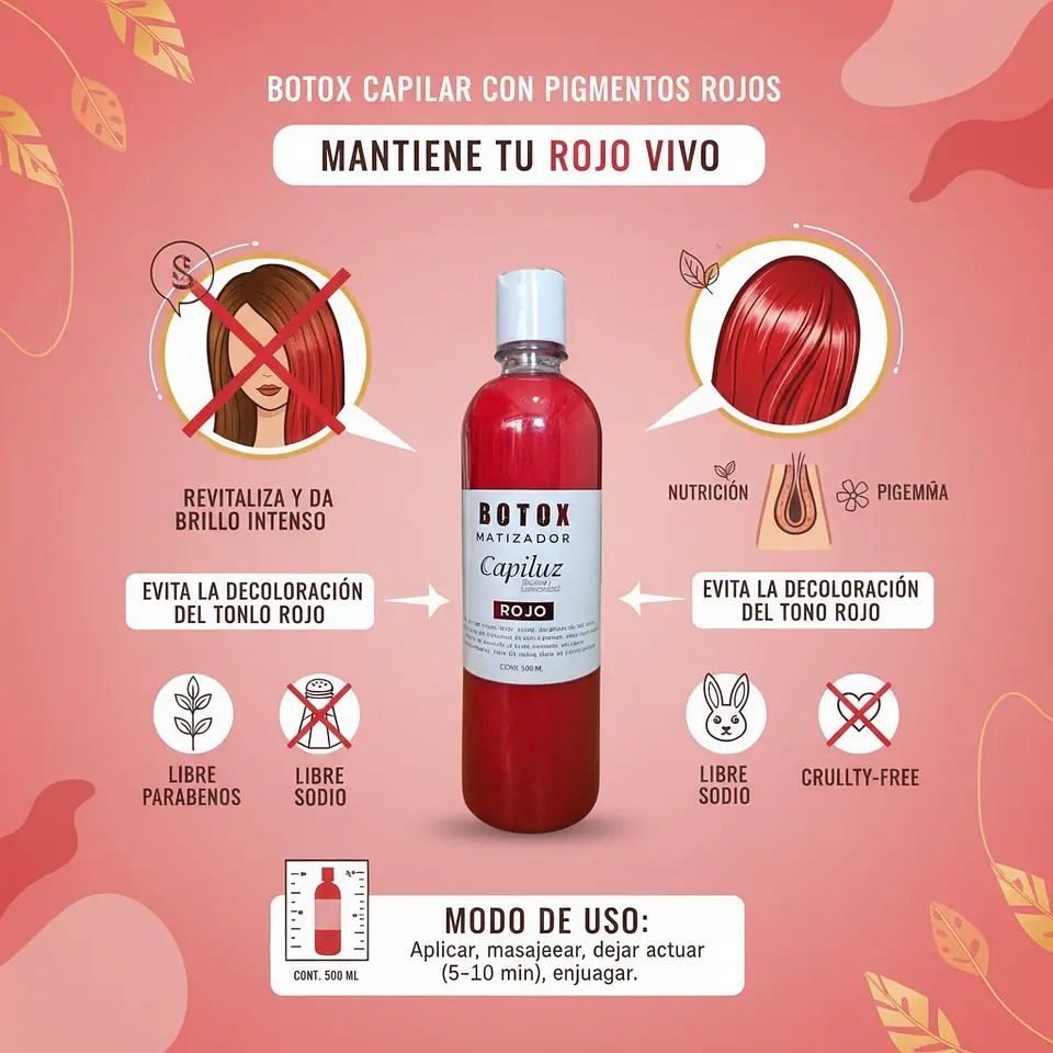 Pack de Shampoo y B-tox Para Cabellos Rojos 6