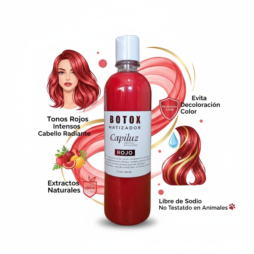 Pack de Shampoo y Botox Para Cabellos Rojos 8