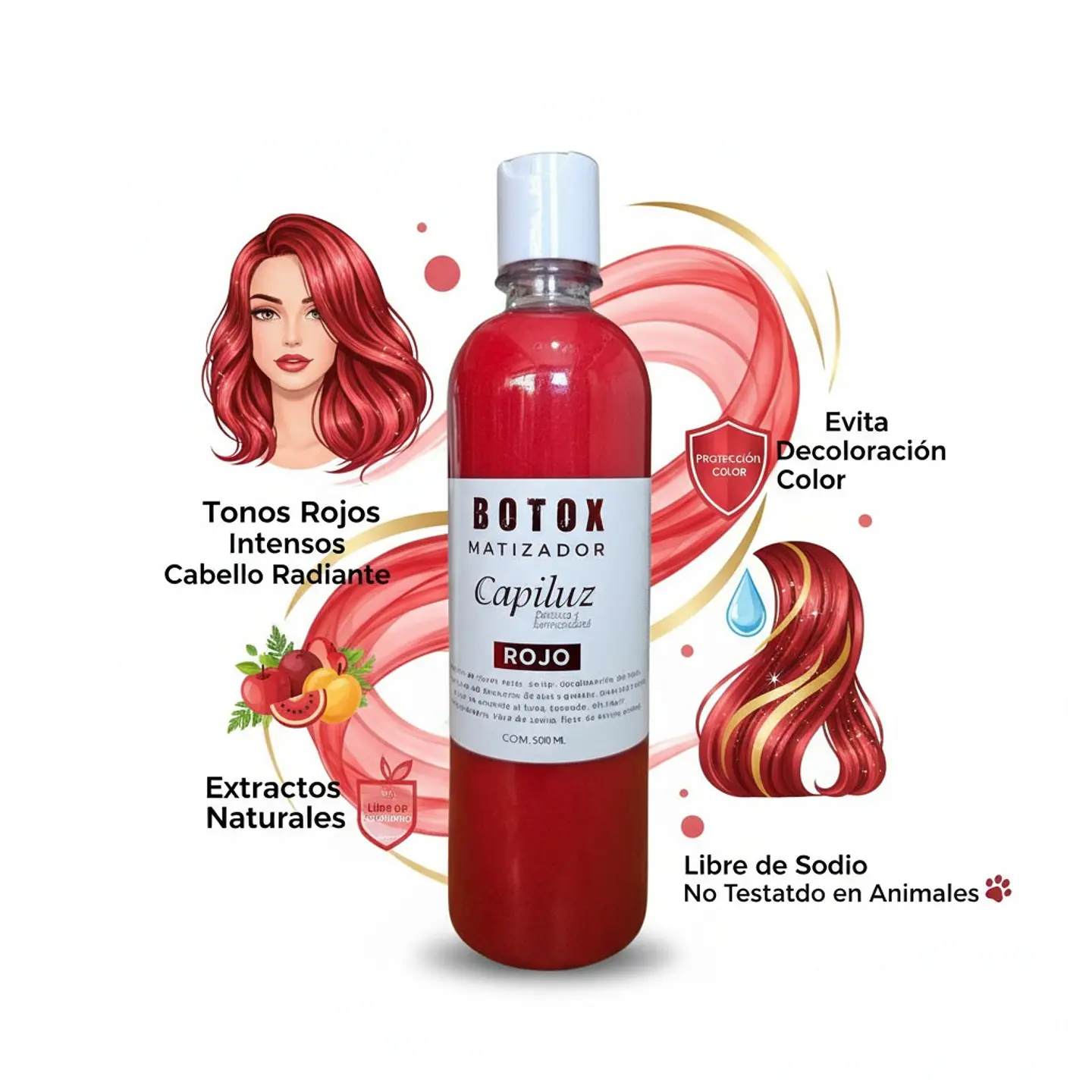 Pack de Shampoo y B-tox Para Cabellos Rojos 8