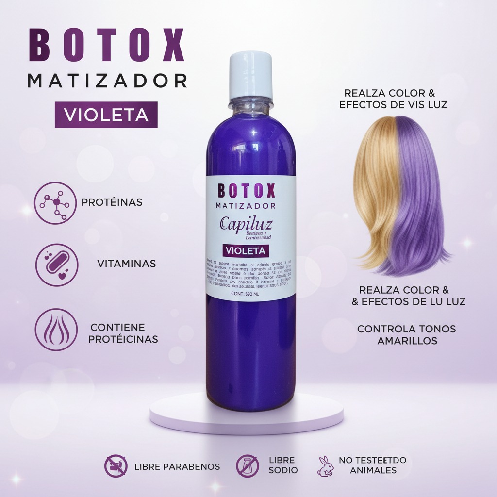 Pack Shampoo y Botox matizador Violeta Adios Naranjos  4