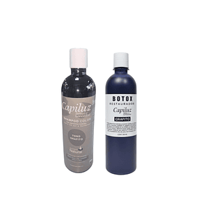 Pack Shampoo y Botox Matizador Grafito Efecto Humo