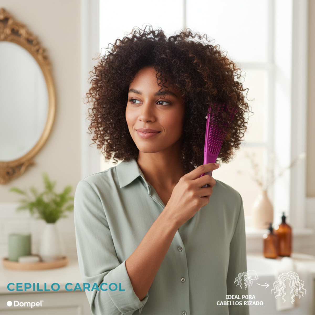 Cepillo Caracol Dompel Ondulada, Rizada y afro 10